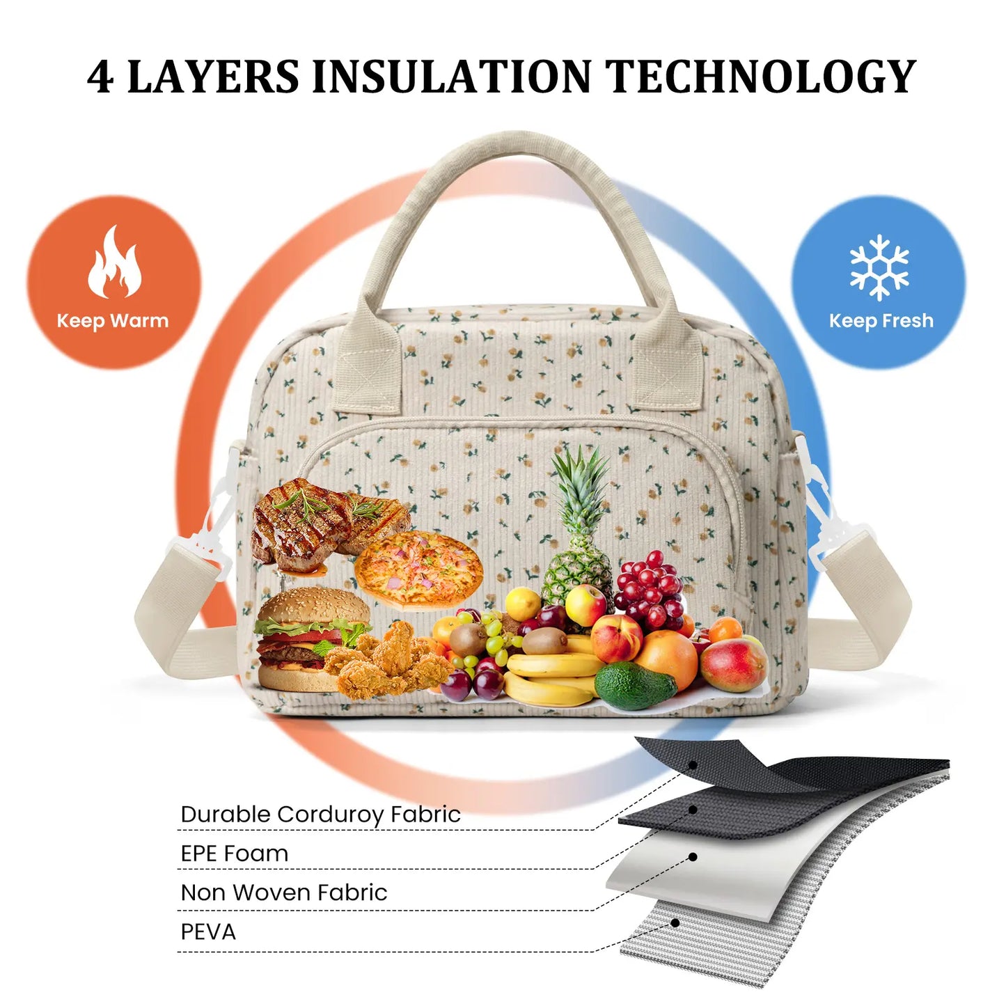 Campus Cooler Tote - Insulated Lunch Bag for School, Work & Outdoor Adventures