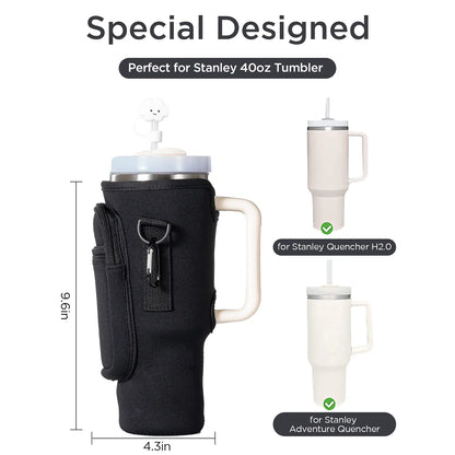 Tumbler Carry Bag - Portable Water Bottle Holder with Phone Pocket for Campus & Outdoor Adventures