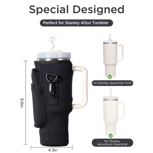 Tumbler Carry Bag - Portable Water Bottle Holder with Phone Pocket for Campus & Outdoor Adventures