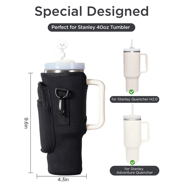 Tumbler Carry Bag - Portable Water Bottle Holder with Phone Pocket for Campus & Outdoor Adventures