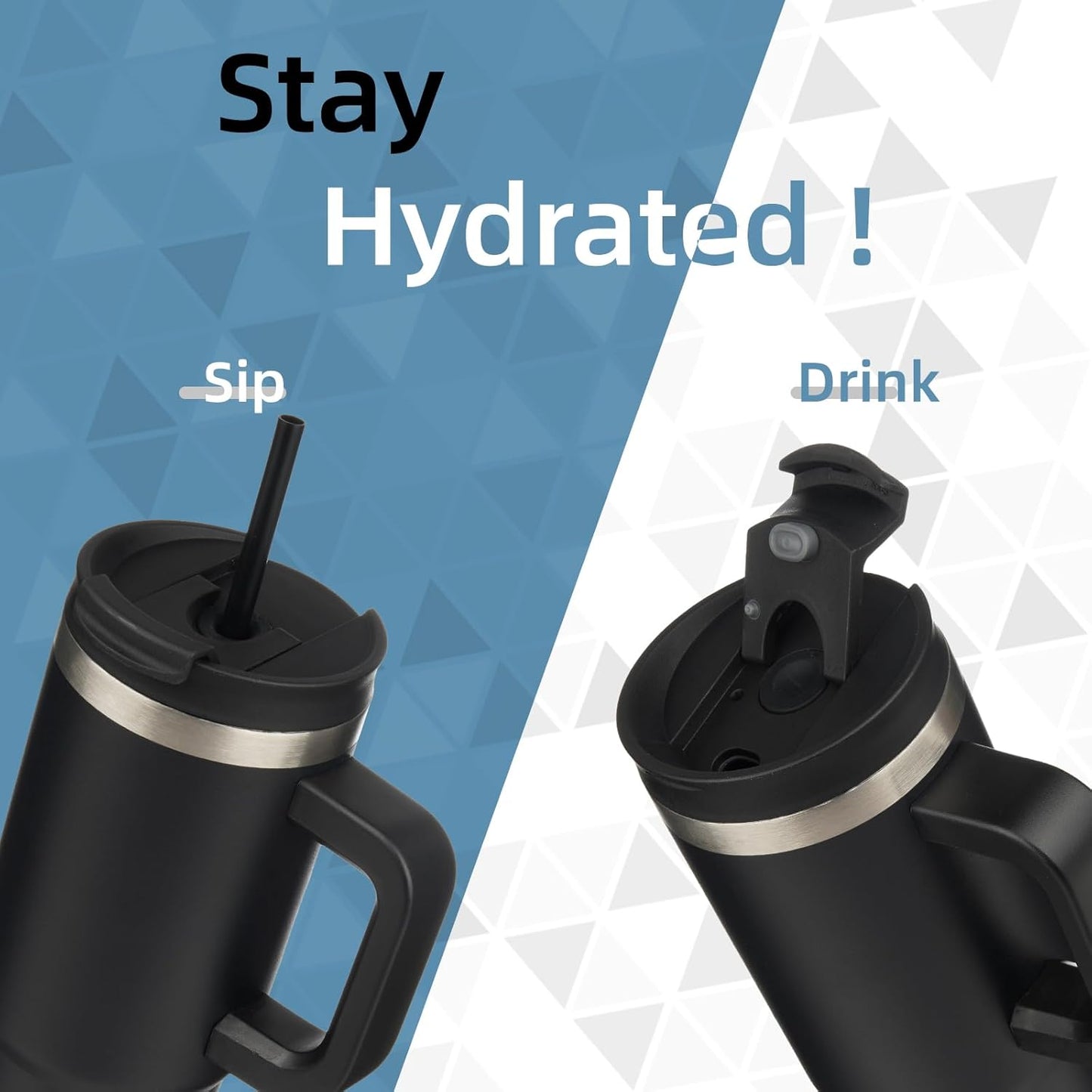 Everyday Tumbler - Insulated Water Bottle with Handle & Straw Lid for Campus, Gym & Outdoor Adventures