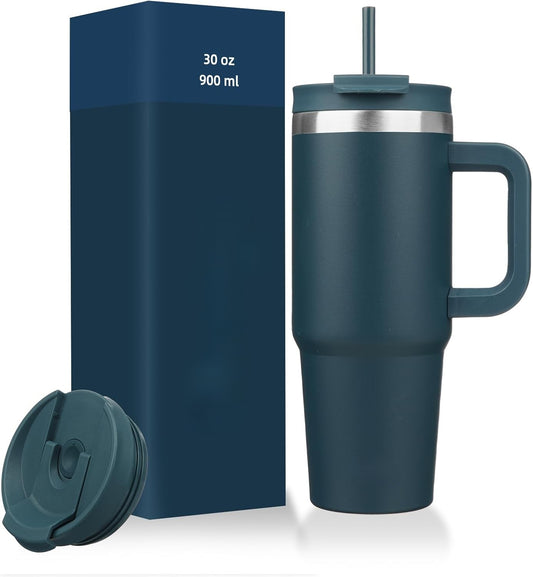 Everyday Tumbler - Insulated Water Bottle with Handle & Straw Lid for Campus, Gym & Outdoor Adventures