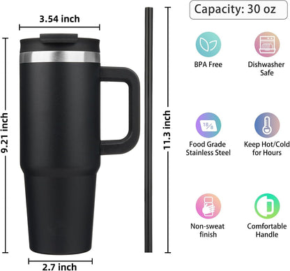 Everyday Tumbler - Insulated Water Bottle with Handle & Straw Lid for Campus, Gym & Outdoor Adventures