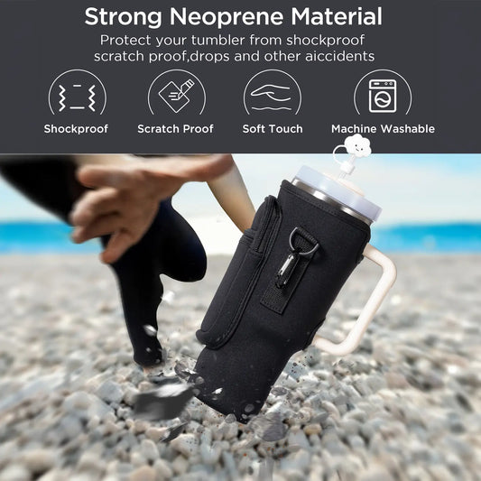 Tumbler Carry Bag - Portable Water Bottle Holder with Phone Pocket for Campus & Outdoor Adventures