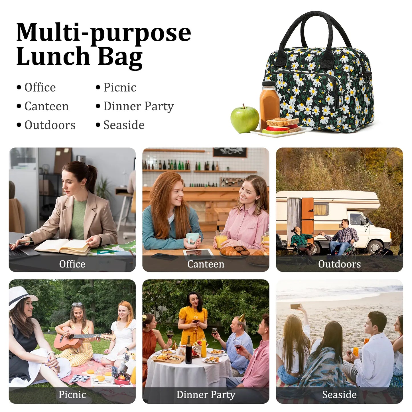 Campus Cooler Tote - Insulated Lunch Bag for School, Work & Outdoor Adventures