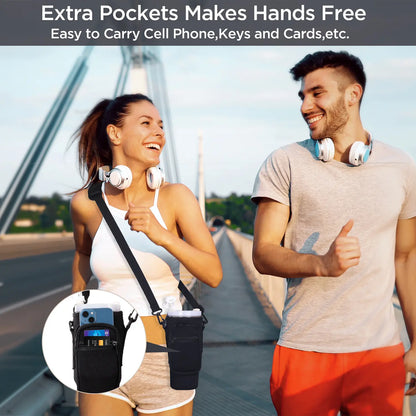 Tumbler Carry Bag - Portable Water Bottle Holder with Phone Pocket for Campus & Outdoor Adventures
